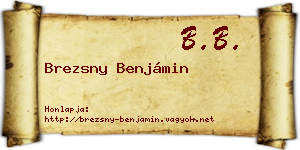 Brezsny Benjámin névjegykártya